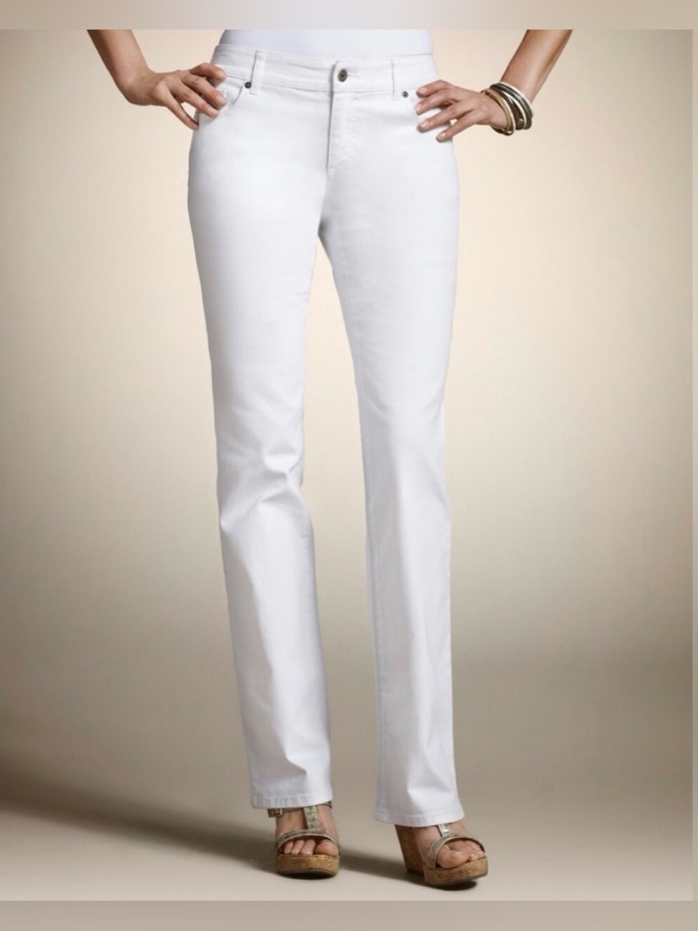 Chico’s Platinum White Straight Leg Jeans